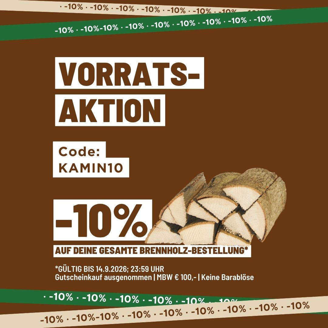 Bis 15.9. -10% Rabatt auf Brennholz.